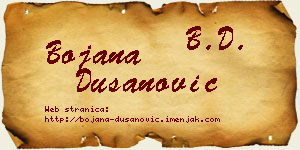 Bojana Dušanović vizit kartica